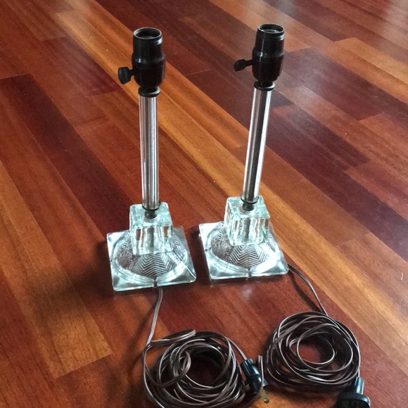 Beautiful pair of glass lamp base - Picture 4 of 4